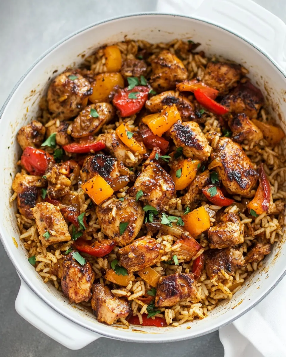 30 Minute Healthy Kickin Cajun Chicken and Rice