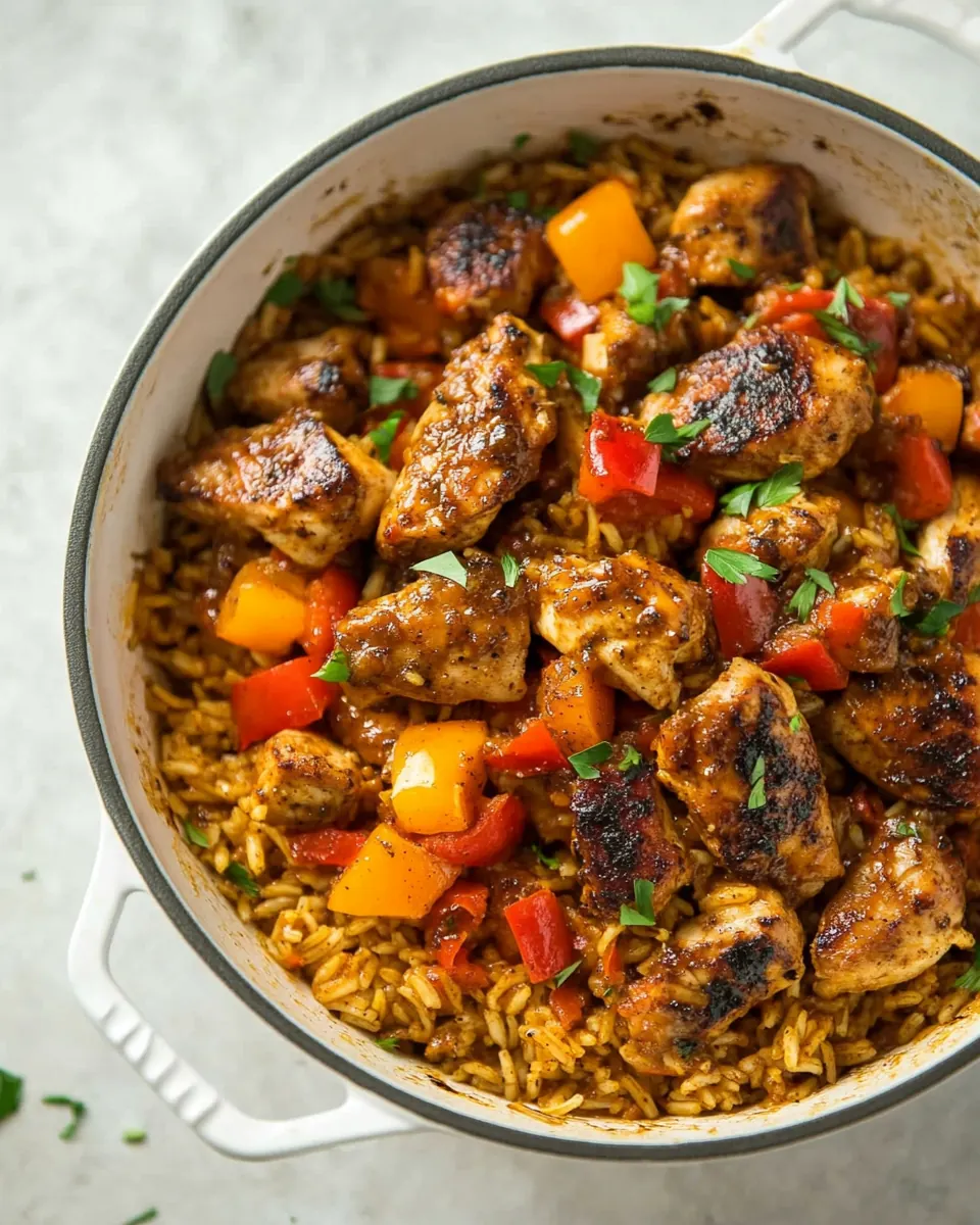 30 Minute Healthy Kickin Cajun Chicken and Rice