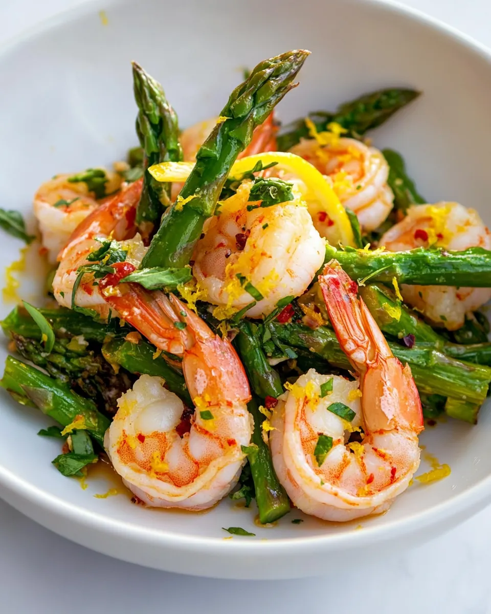 30 Minute Lemon Basil Shrimp and Asparagus Recipe