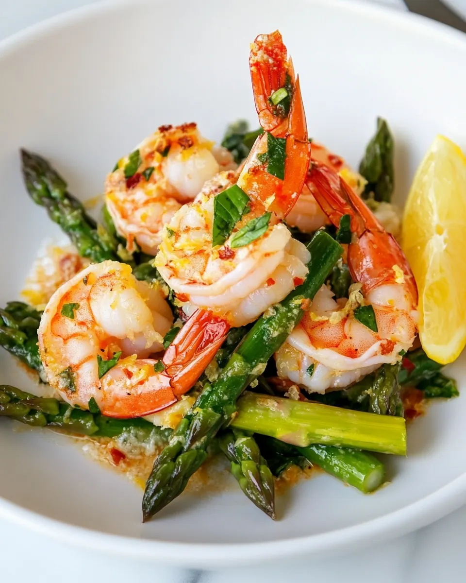 30 Minute Lemon Basil Shrimp and Asparagus Recipe