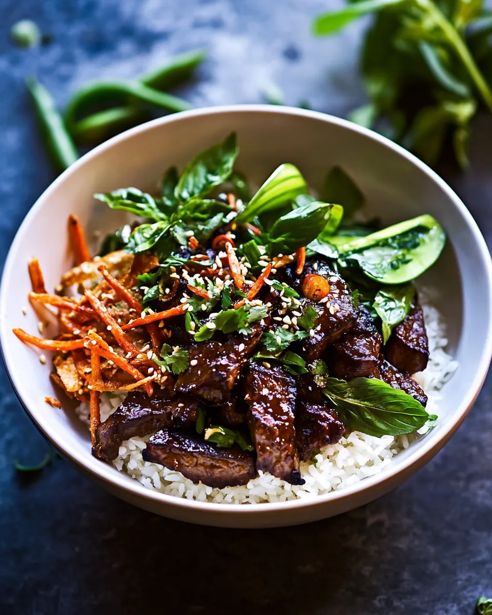 30 Minute Vietnamese Beef and Crispy Rice Bowl