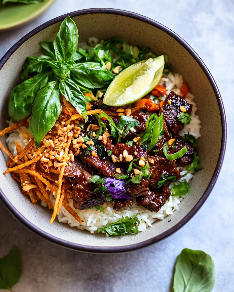 30 Minute Vietnamese Beef and Crispy Rice Bowl