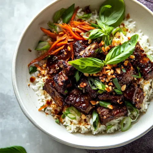 30 Minute Vietnamese Beef and Crispy Rice Bowl