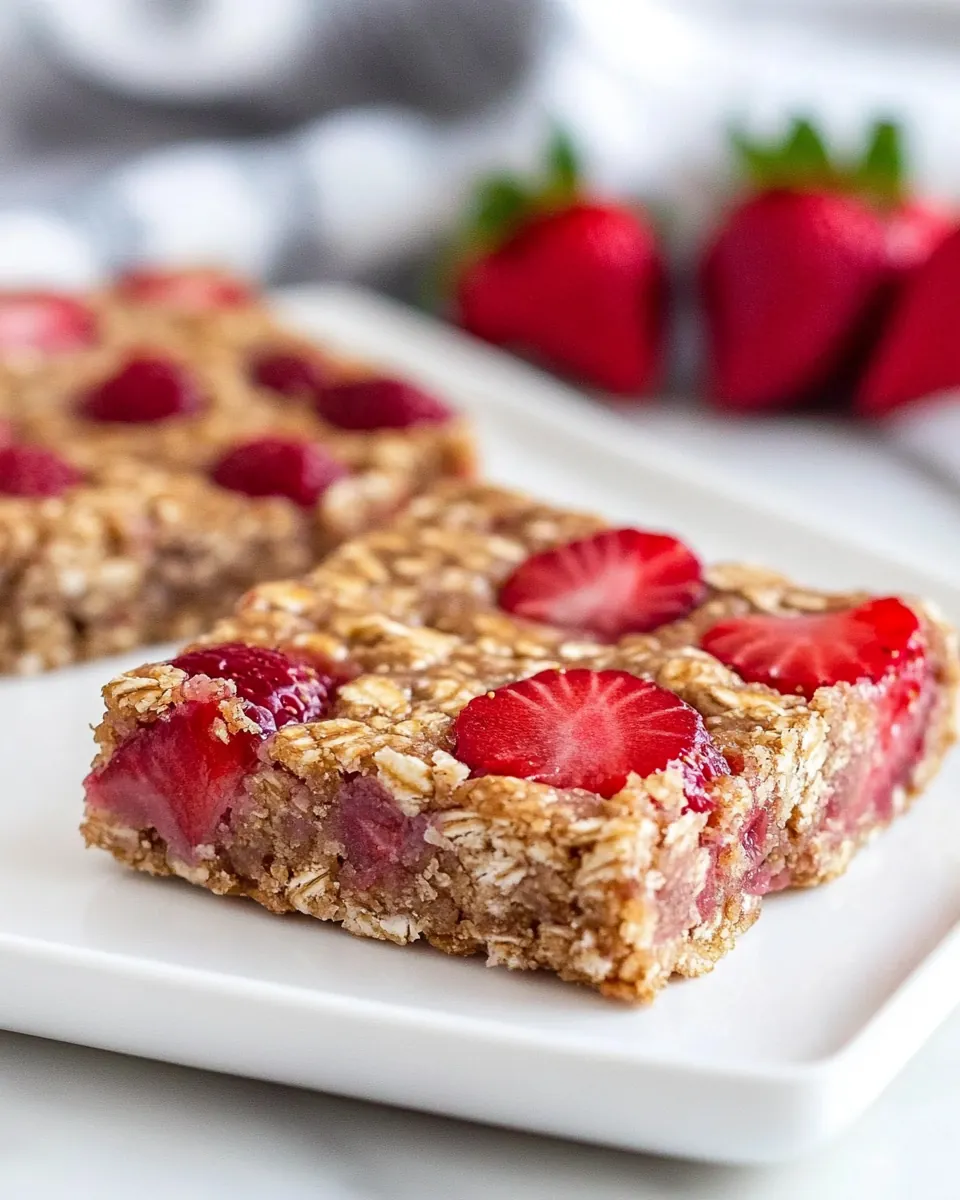 4 Ingredient Healthy Strawberry Breakfast Bars