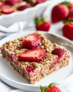 4 Ingredient Healthy Strawberry Breakfast Bars