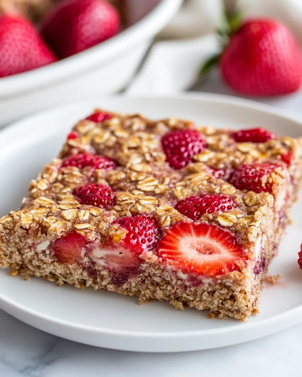 4 Ingredient Healthy Strawberry Breakfast Bars