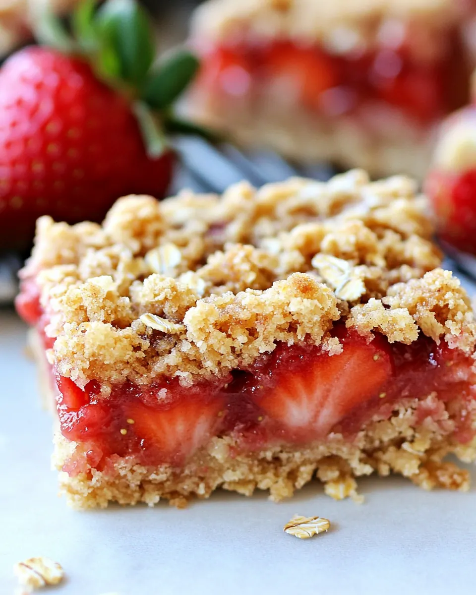 4 Ingredient Strawberry Oat Crumb Bars