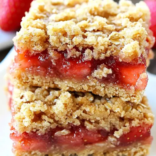 4 Ingredient Strawberry Oat Crumb Bars