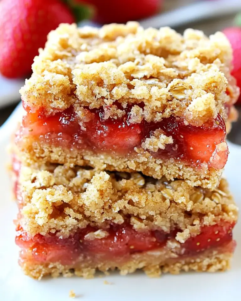 4 Ingredient Strawberry Oat Crumb Bars