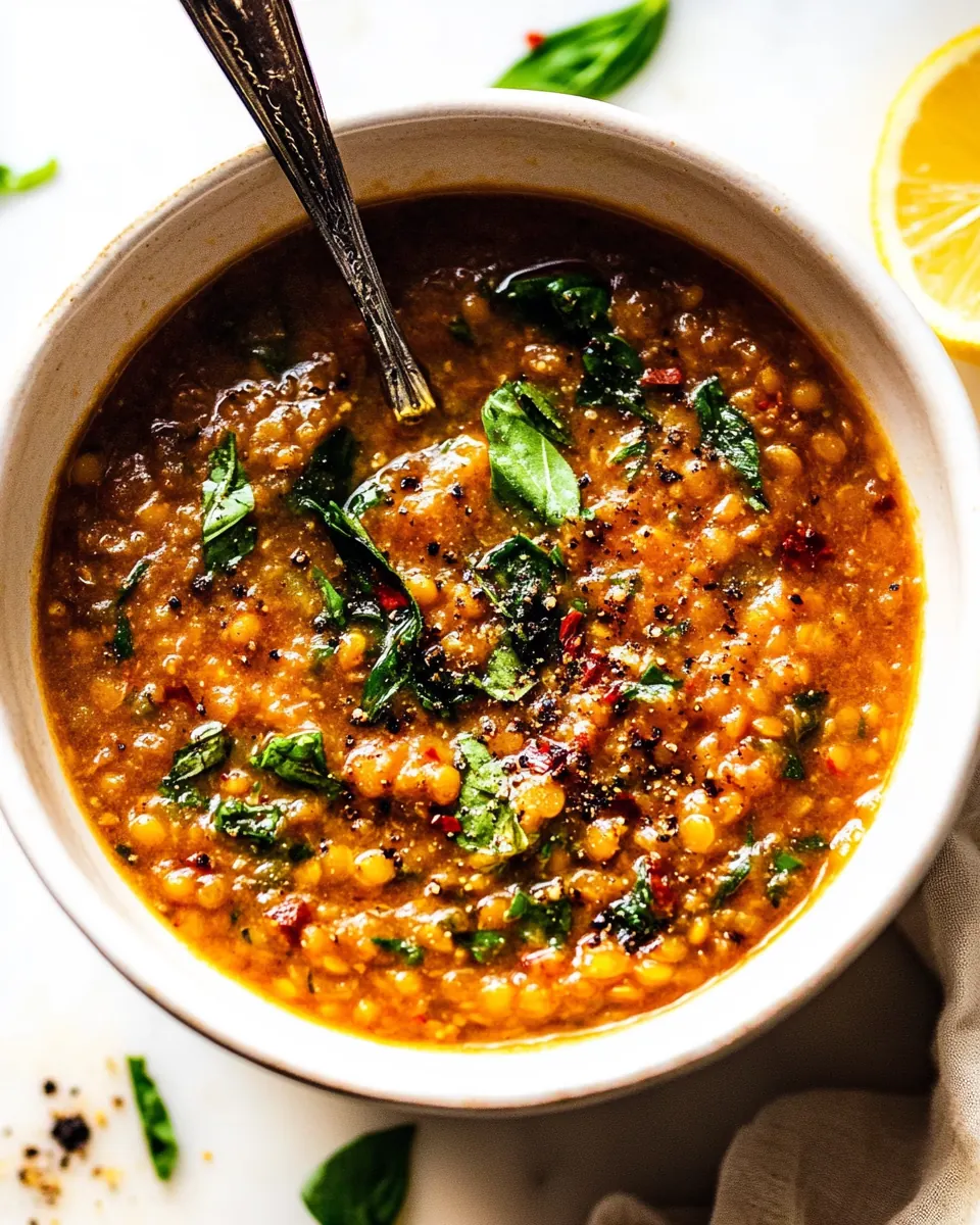 40 Minute Lemony Red Lentil Soup