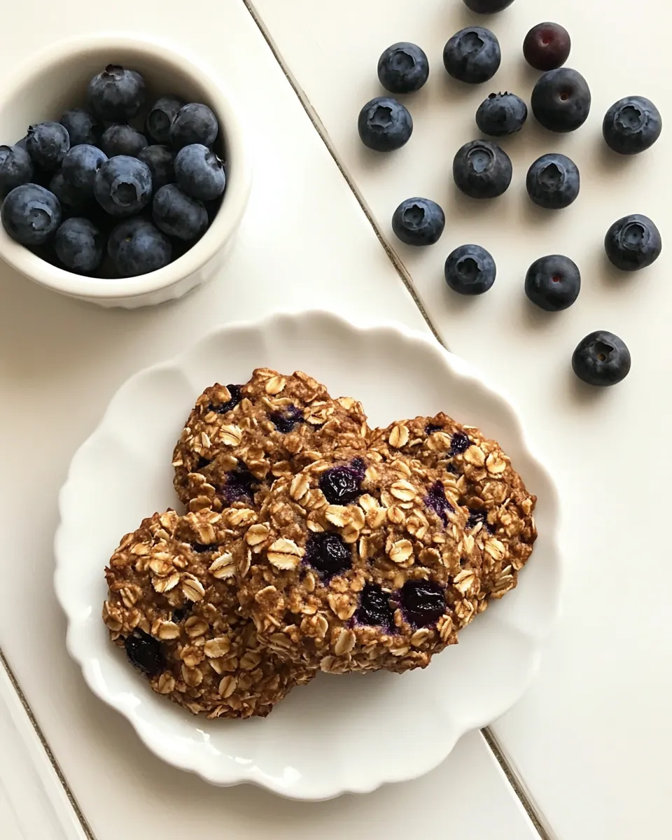 5 Ingredient Healthy Blueberry Oatmeal Cookies