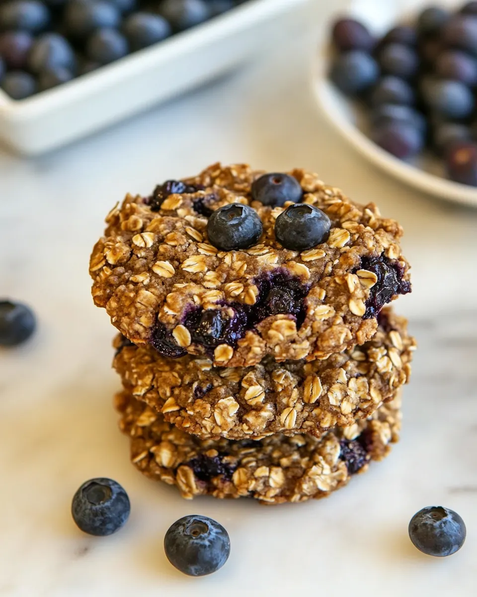 5 Ingredient Healthy Blueberry Oatmeal Cookies