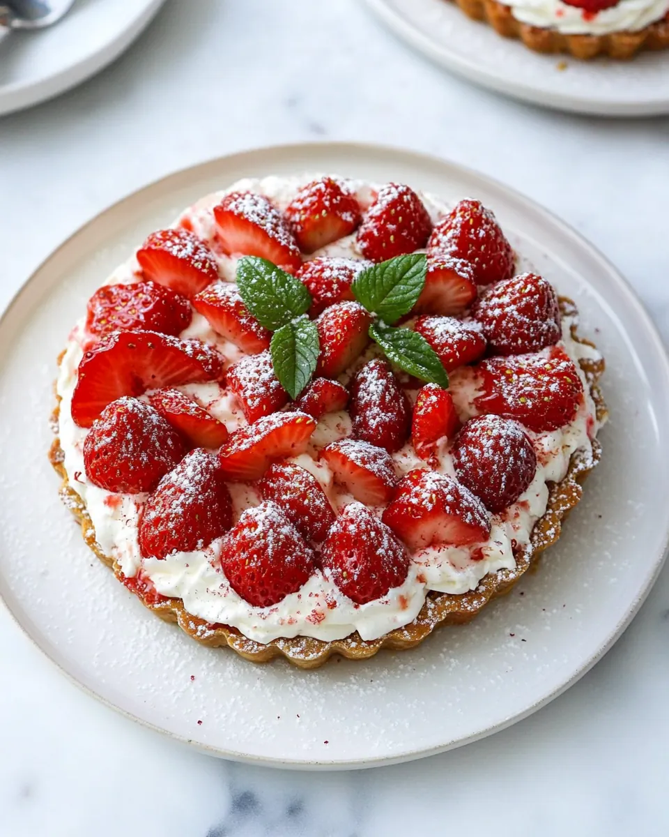 5 Ingredient Strawberry Rose Tart