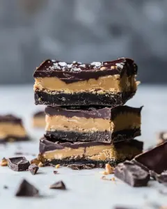 5 Ingredient Triple Decker Chocolate Peanut Butter Bars