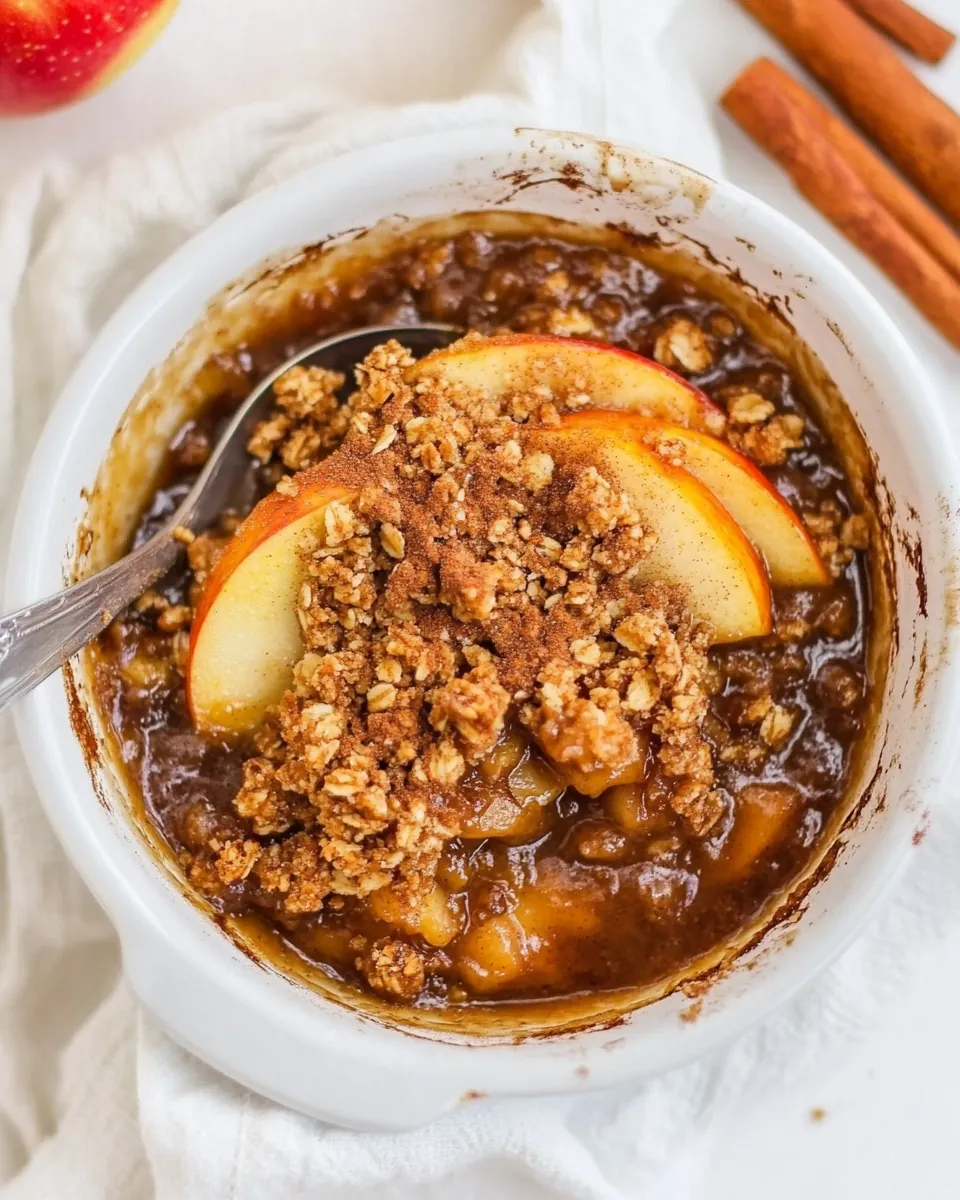 5 Minute Microwave Apple Cinnamon Crisp for One