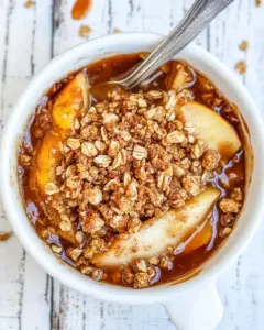 5 Minute Microwave Apple Cinnamon Crisp for One