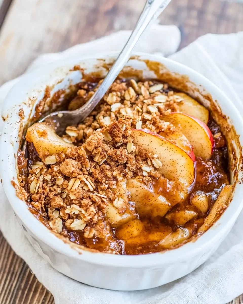 5 Minute Microwave Apple Cinnamon Crisp for One