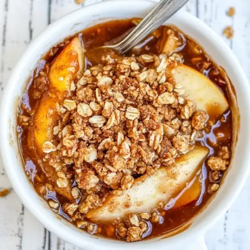 5 Minute Microwave Apple Cinnamon Crisp for One