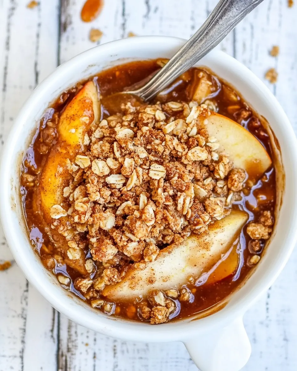 5 Minute Microwave Apple Cinnamon Crisp for One