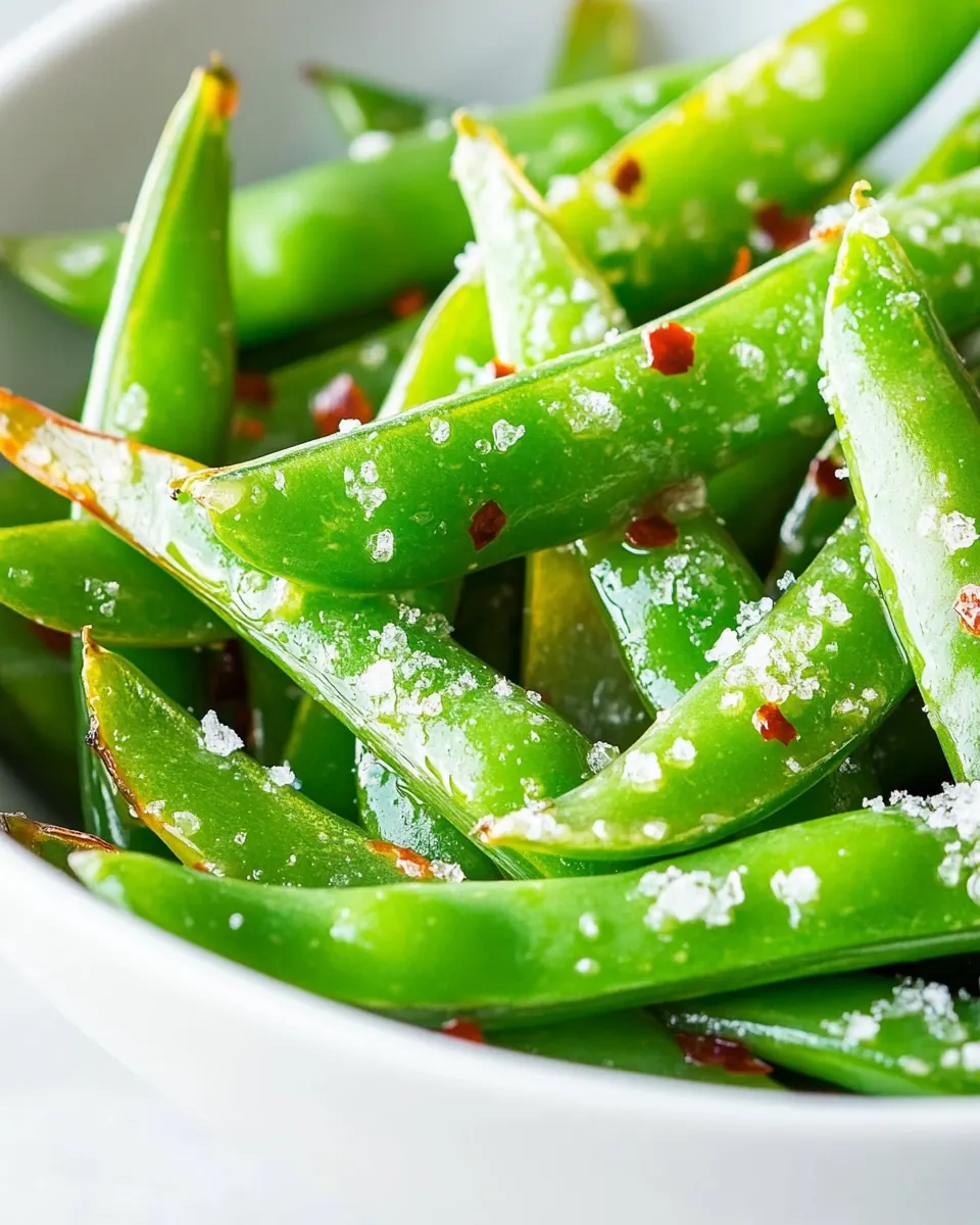 5 Minute Sautéed Sugar Snap Peas with Chilli Salt