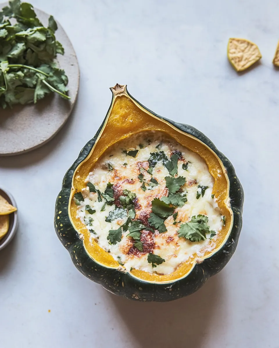 Acorn Squash Pasilla Chile Queso Fundido