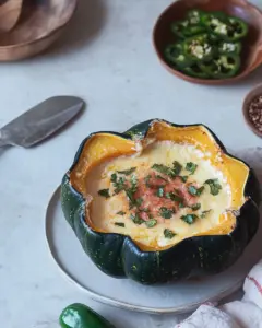 Acorn Squash Pasilla Chile Queso Fundido
