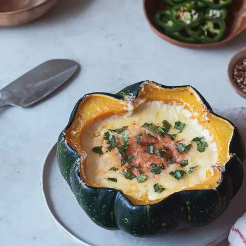 Acorn Squash Pasilla Chile Queso Fundido