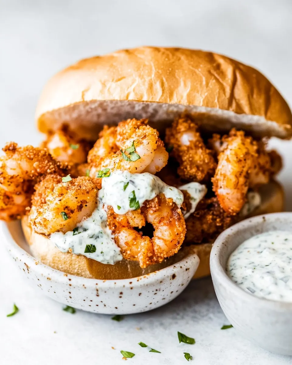 Air Fryer Fried Shrimp Sandwich