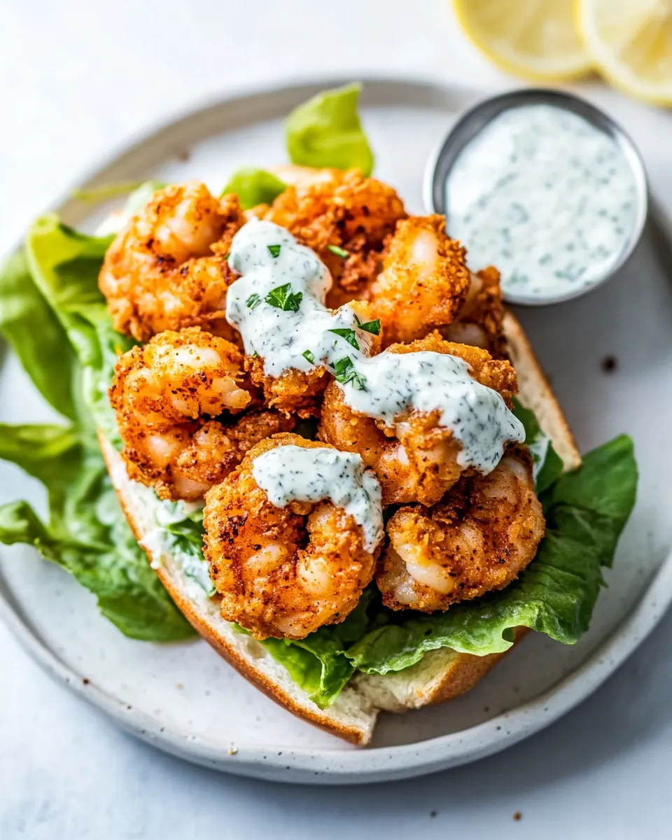 Air Fryer Fried Shrimp Sandwich