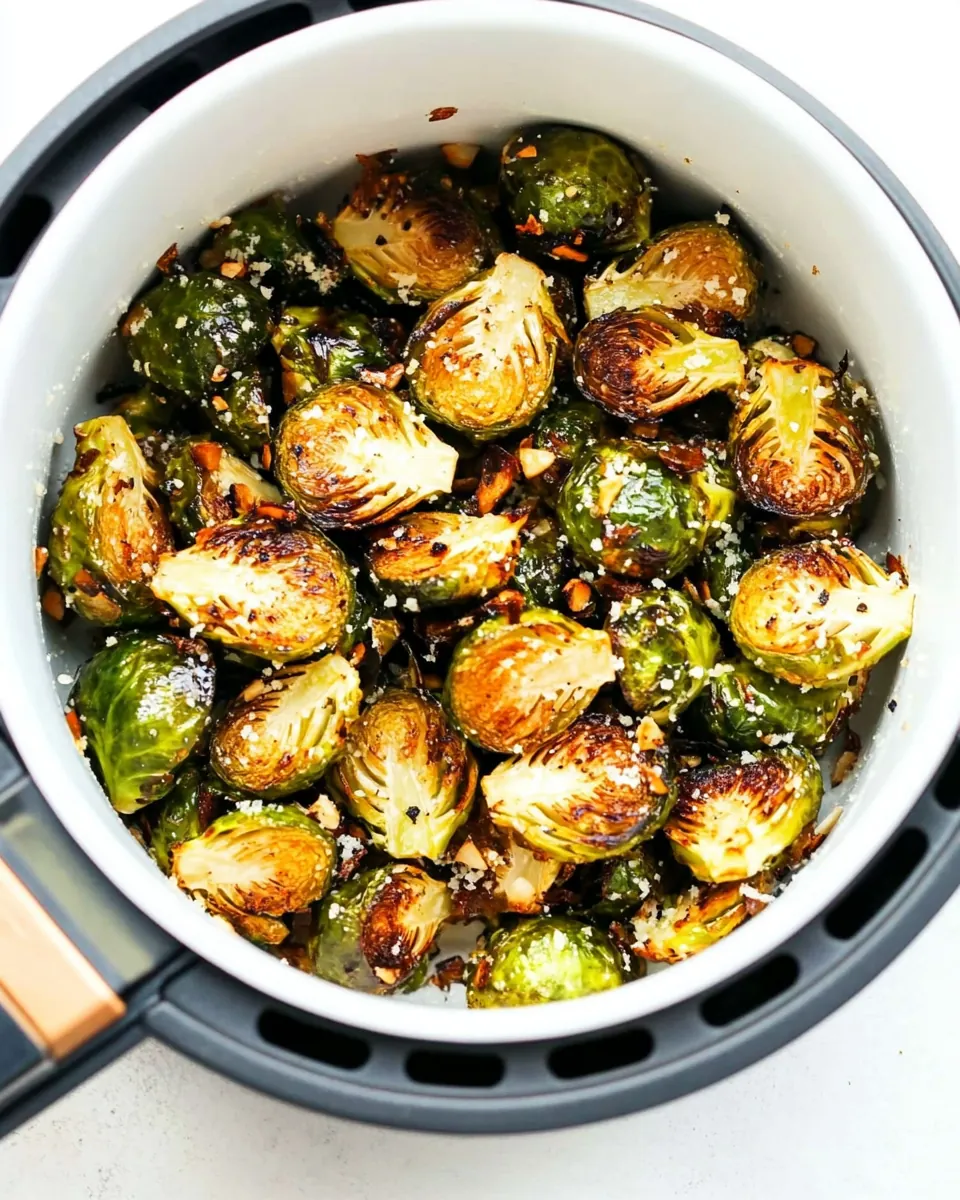 Air Fryer Garlic Parmesan Brussels Sprouts
