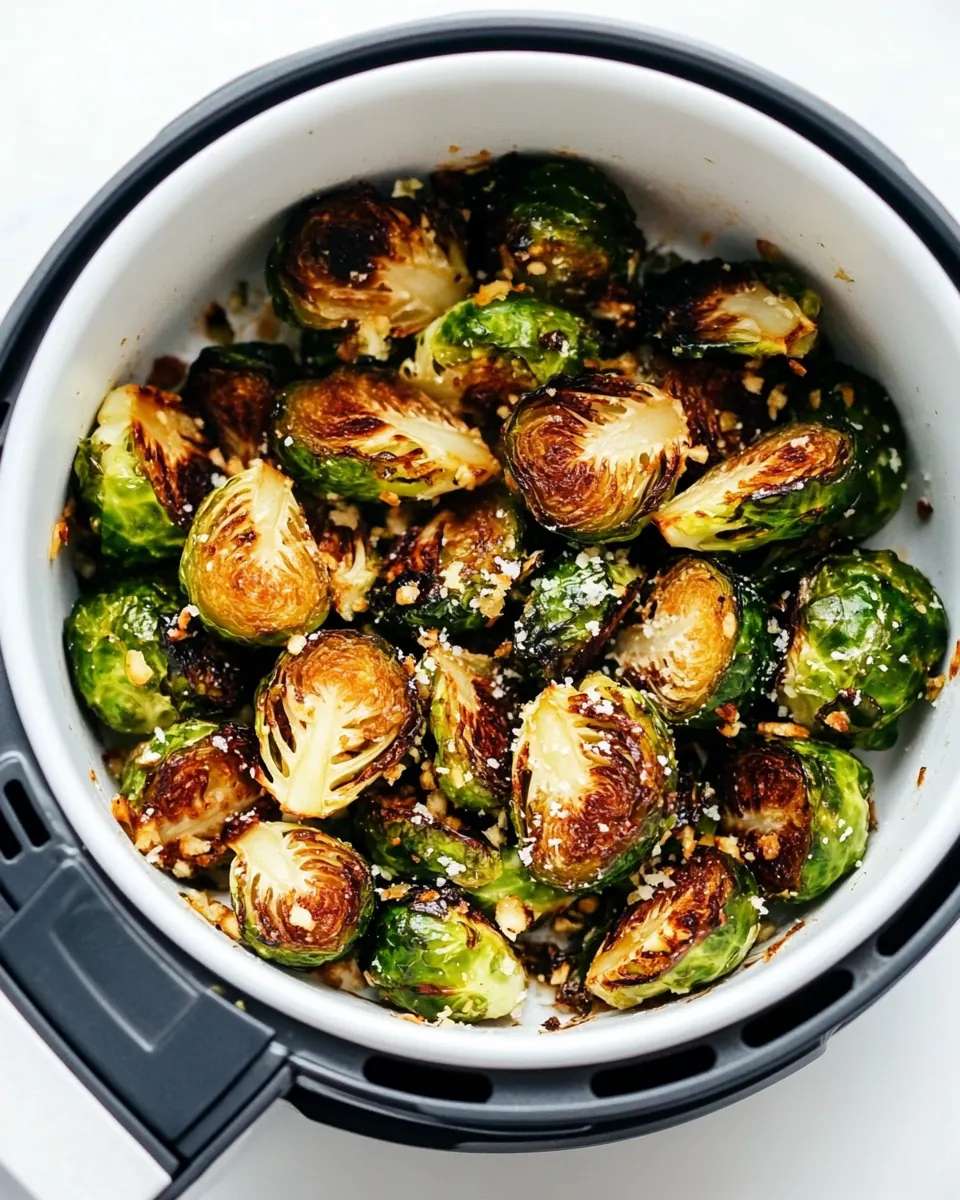 Air Fryer Garlic Parmesan Brussels Sprouts