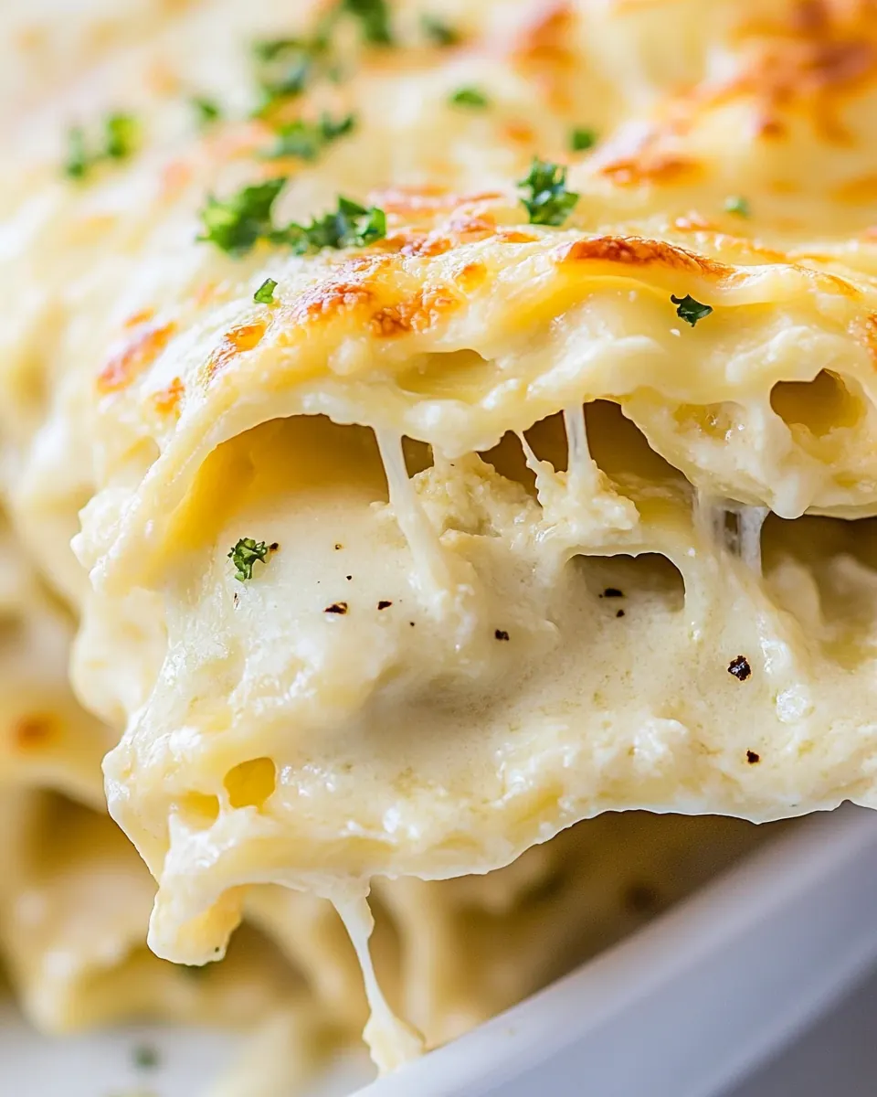 Alfredo Chicken Lasagna Roll Ups