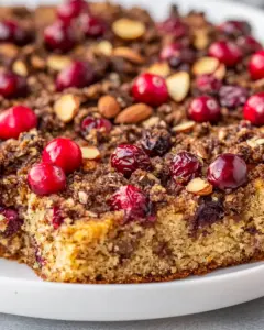 Almond Flour Cranberry Orange Coffee Cake