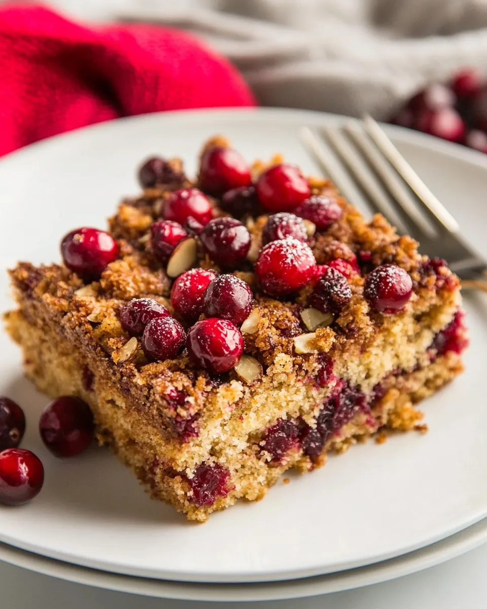 Almond Flour Cranberry Orange Coffee Cake