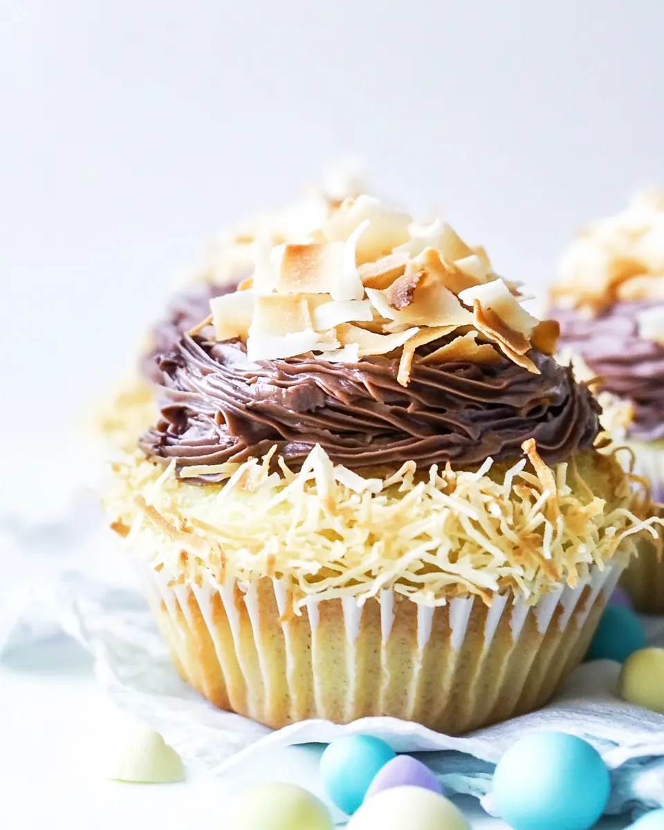 Angel Food Cupcakes with Chocolate Whipped Coconut Frosting