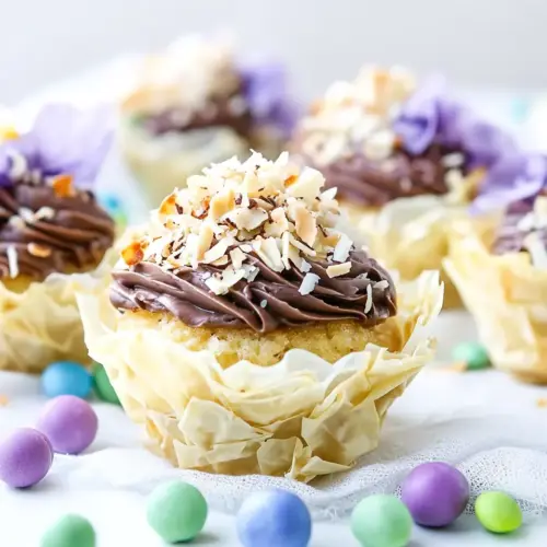 Angel Food Cupcakes with Chocolate Whipped Coconut Frosting