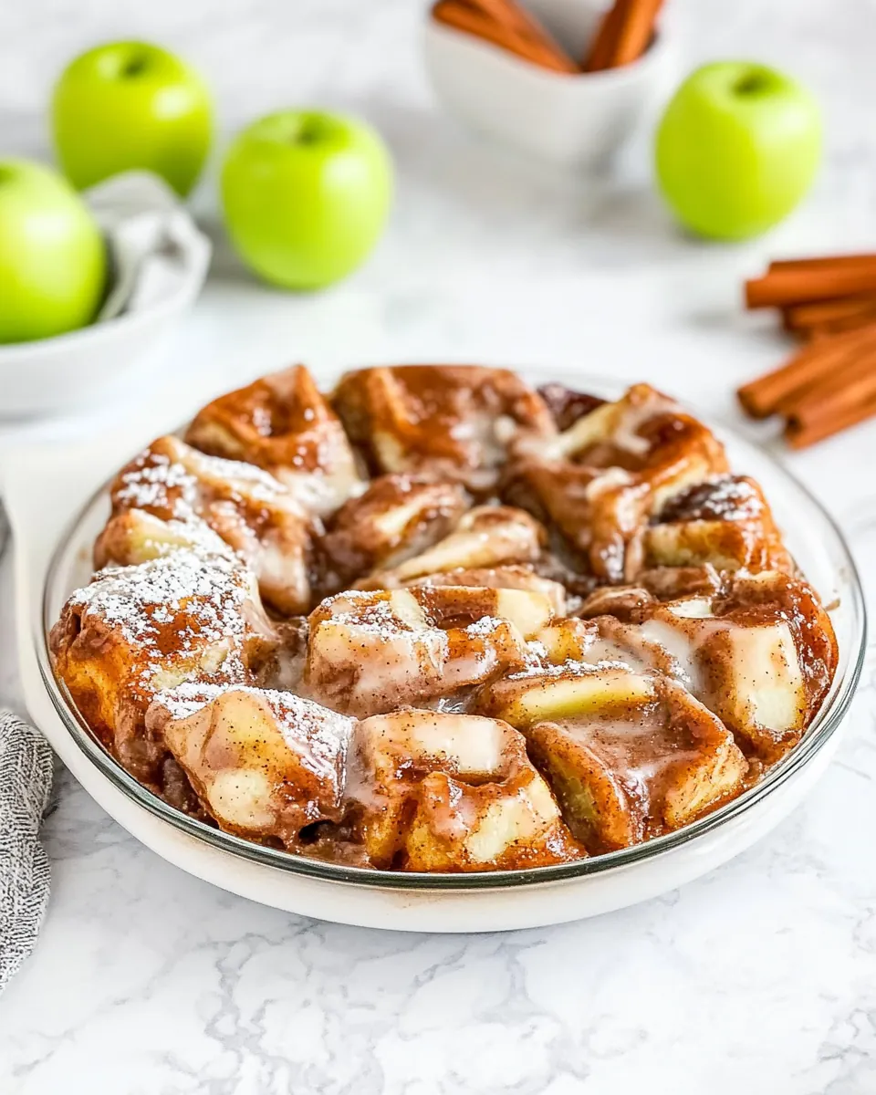 Apple Fritter Cinnamon Roll Bake