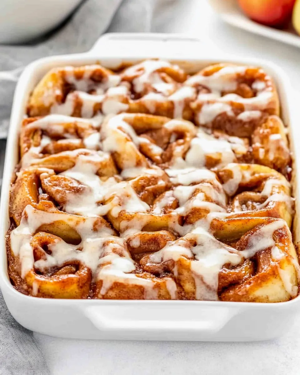 Apple Fritter Cinnamon Roll Bake