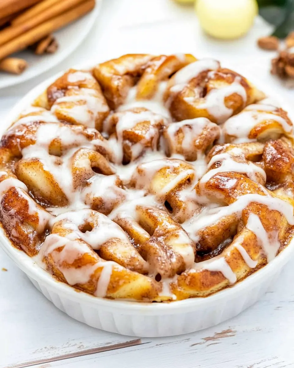 Apple Fritter Cinnamon Roll Bake
