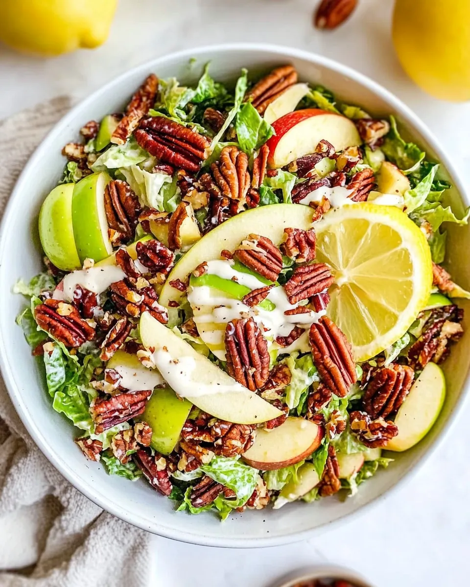 Apple Pecan Salad with Creamy Lemon Dressing