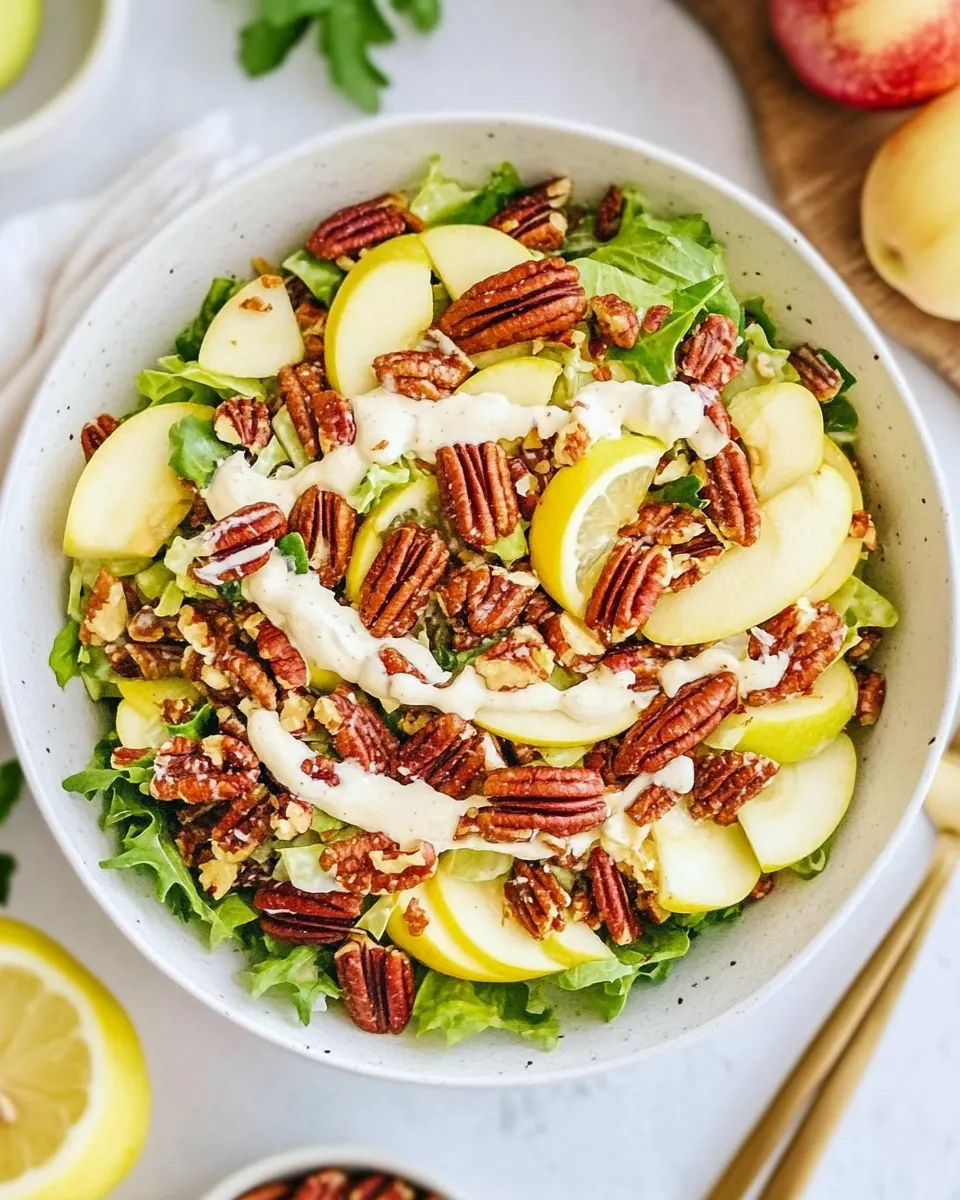 Apple Pecan Salad with Creamy Lemon Dressing