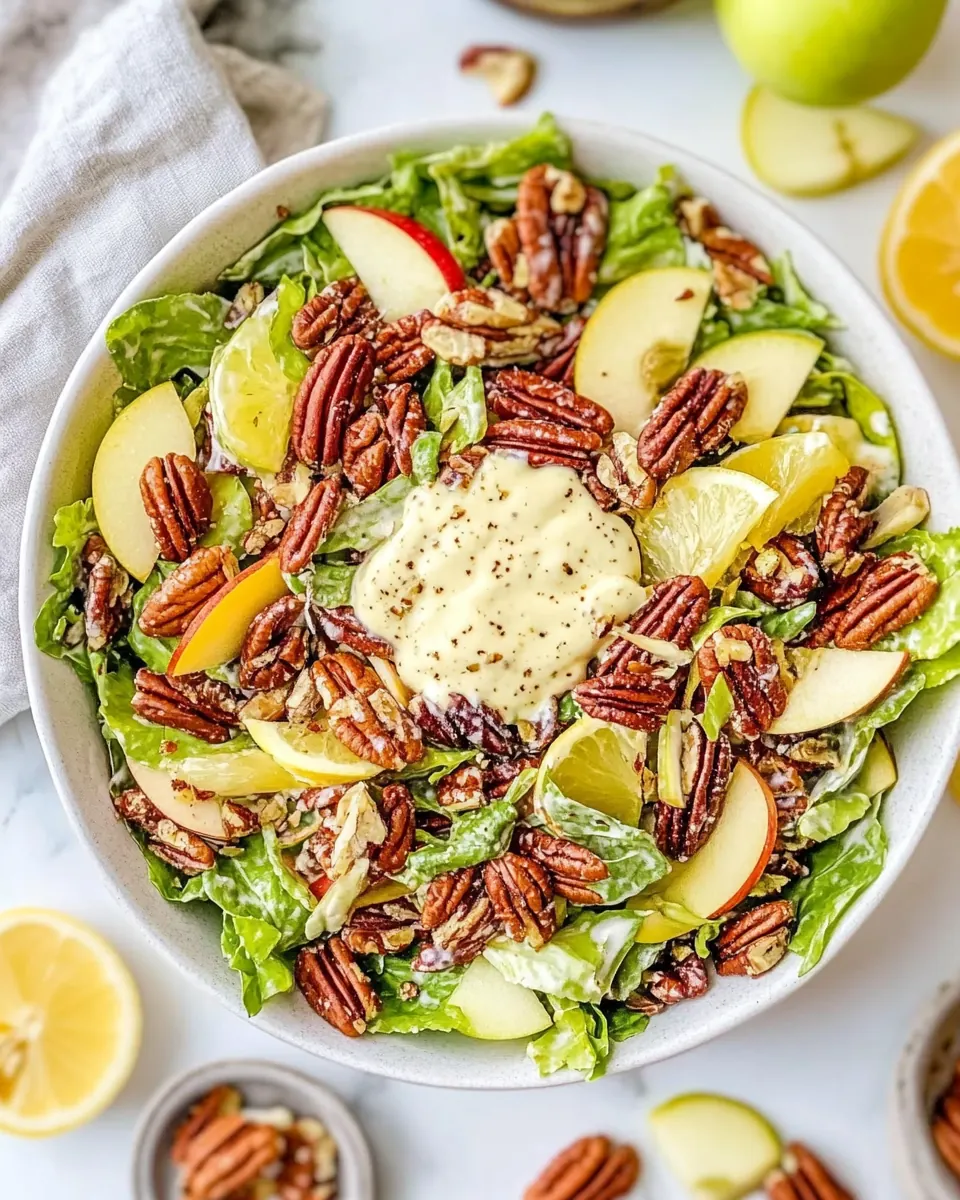 Apple Pecan Salad with Creamy Lemon Dressing