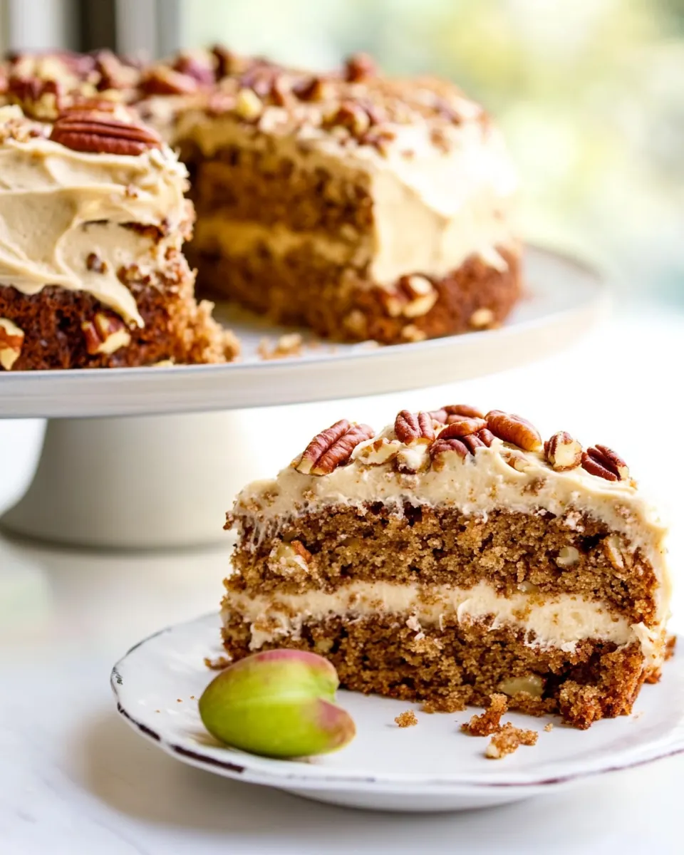 Apple Pecan Spice Cake with Brown Sugar Cream Cheese Frosting