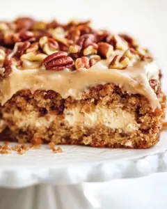 Apple Pecan Spice Cake with Brown Sugar Cream Cheese Frosting