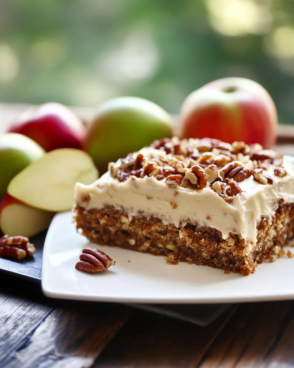 Apple Pecan Spice Cake with Brown Sugar Cream Cheese Frosting