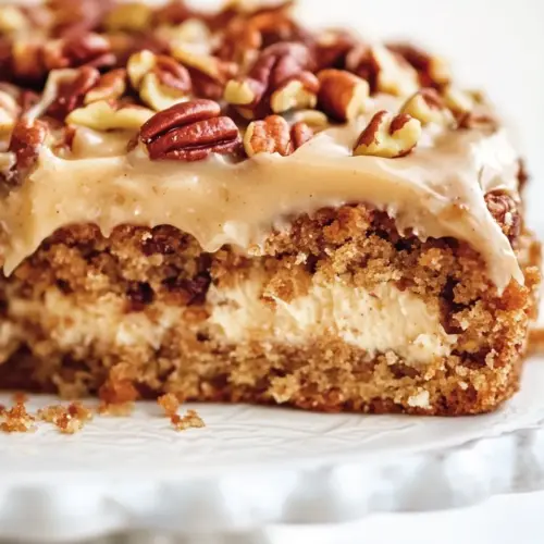 Apple Pecan Spice Cake with Brown Sugar Cream Cheese Frosting