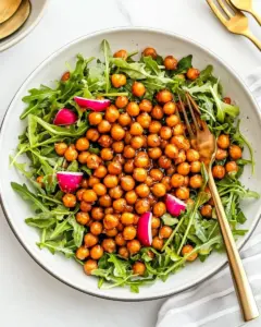 Arugula Salad with Honey Roasted Chickpeas