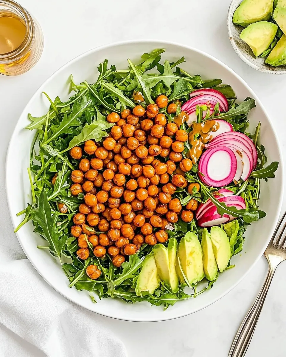 Arugula Salad with Honey Roasted Chickpeas