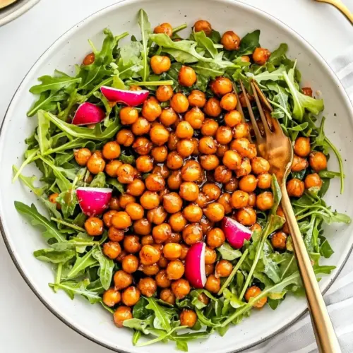 Arugula Salad with Honey Roasted Chickpeas