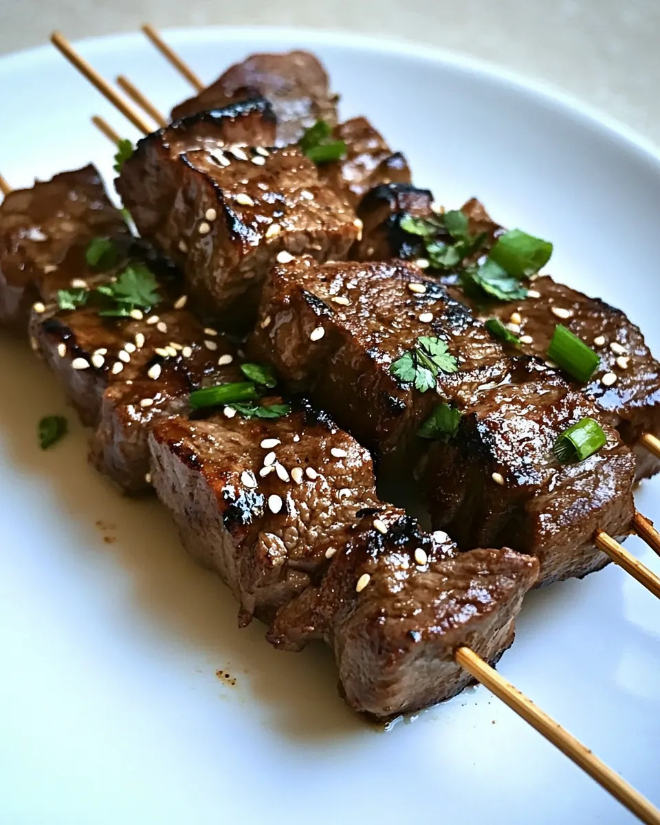Asian Flank Steak Skewers